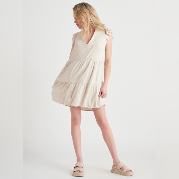 Dex Dresses & Skirts - Beige Linen Dress